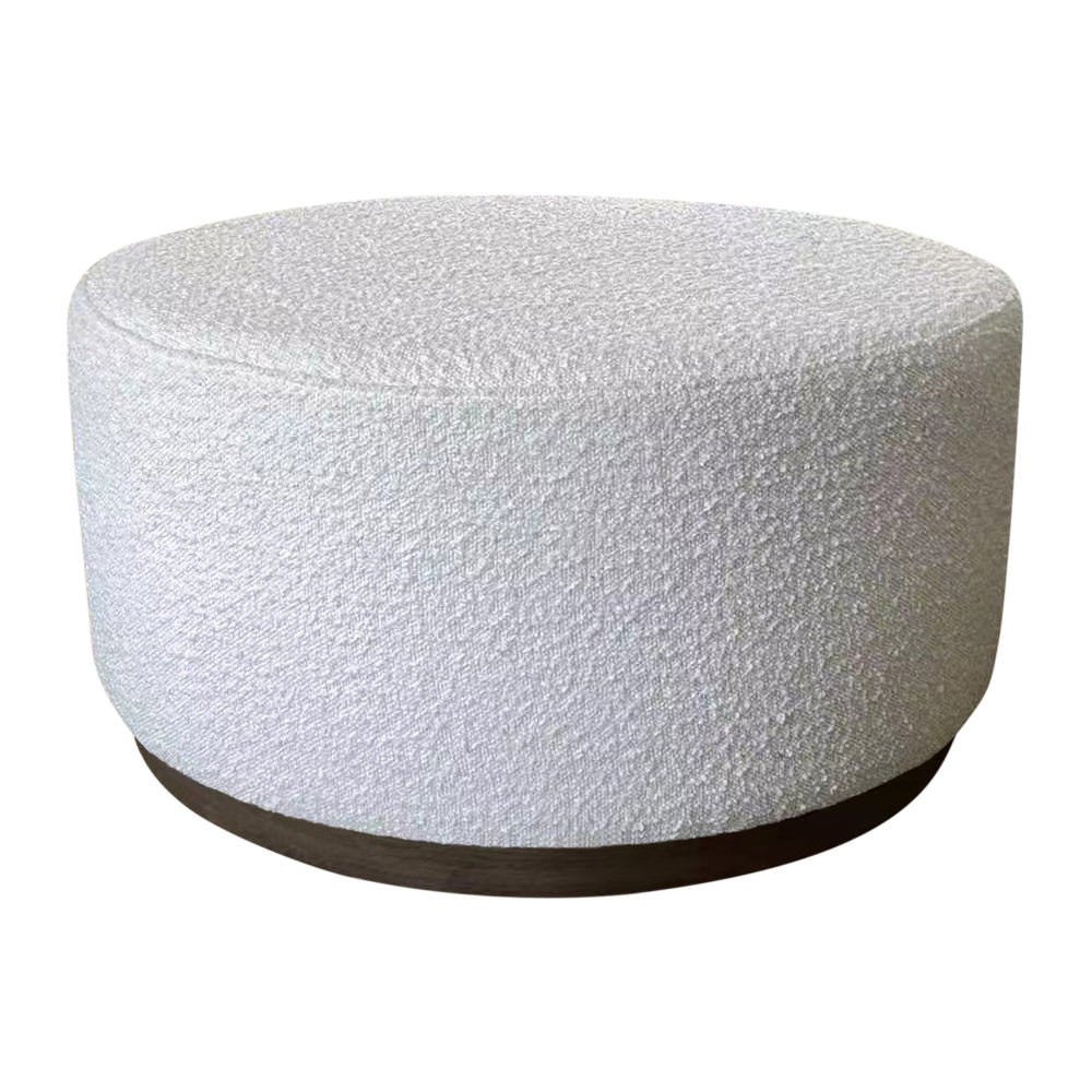 Round ottoman fabric discount