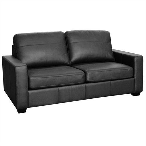 Astera Leather Sofa Bed with Innerspring Mattress, Black