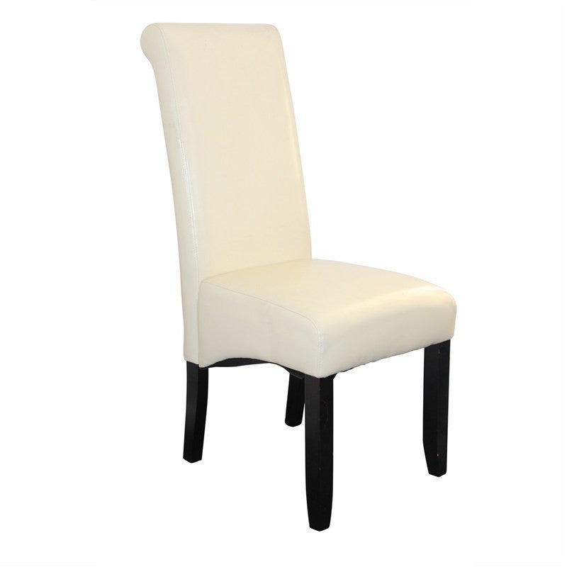 Ivory faux outlet leather dining chairs