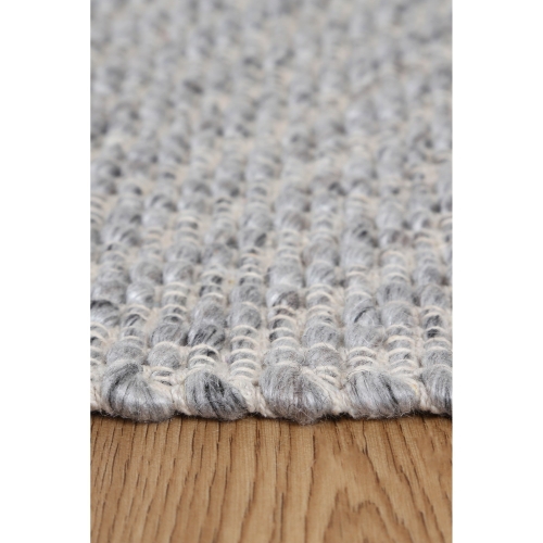 Basalt Handwoven Wool Rug, 225x125cm, Grey