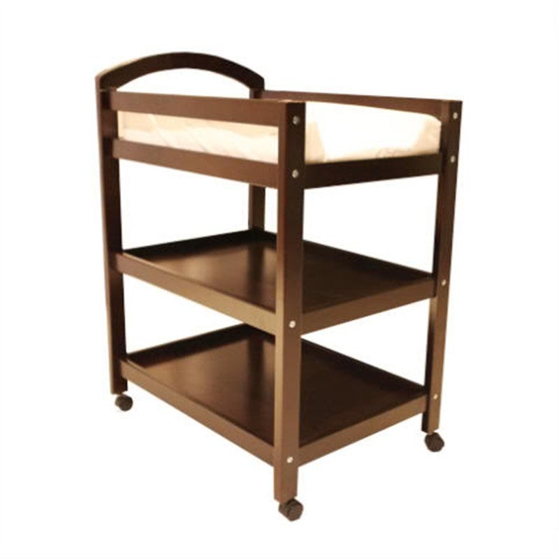 Wooden Brown Walnut Baby Change Table with Free Change Mat