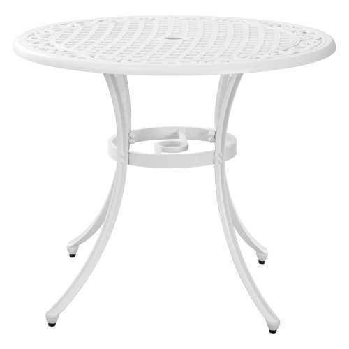 Marco Cast Aluminium Round Outdoor Dining Table, 90cm, White