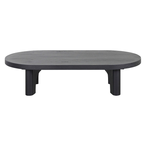 Martello Elm Timber Oval Coffee Table, 140cm, Black