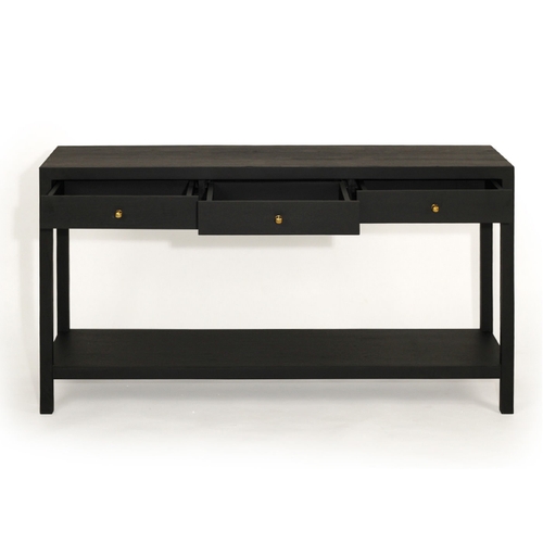 Kingsvale Oak Timber Console Table, 150cm, Black