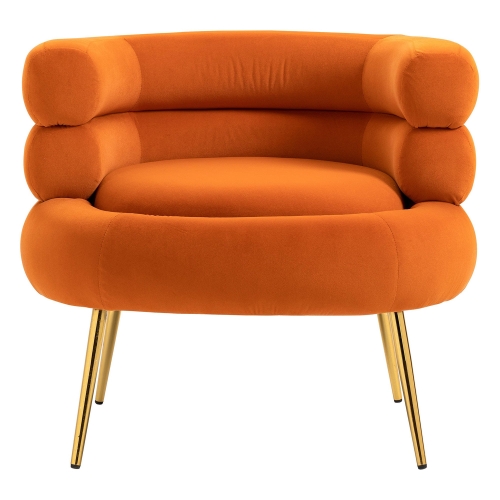 Michelle Velvet Fabric Accent Tub Chair, Orange