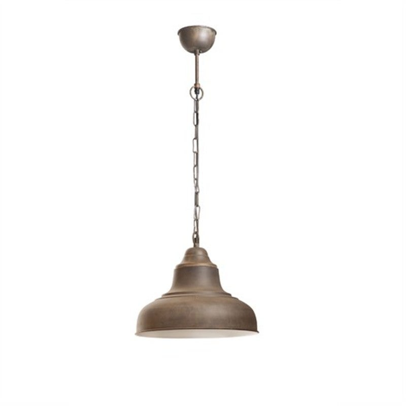 Brasserie Small Enamel Pendant Light Rust