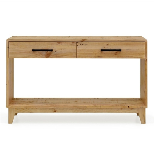 Portland Recycled Pine Timber 130cm Hall Table with Shelf
