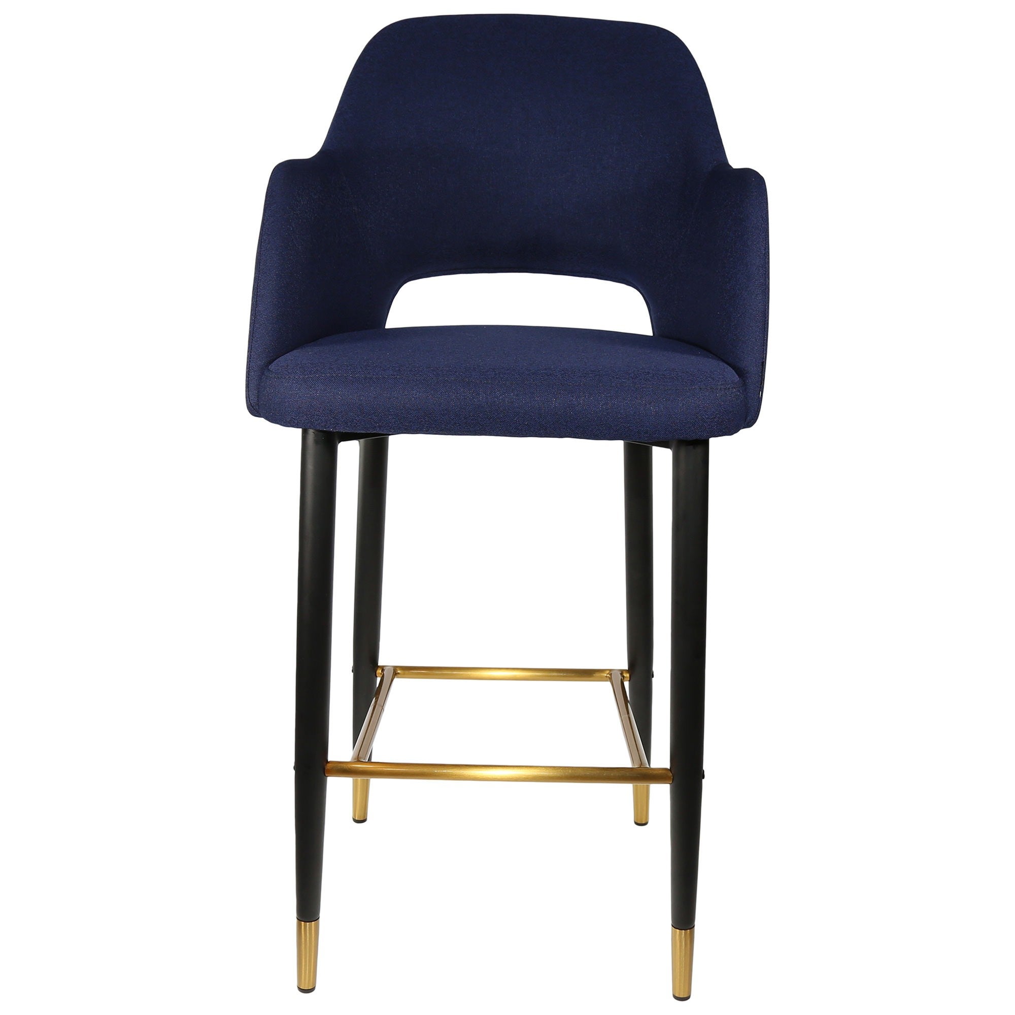 Durafurn Sorbet Commercial Grade Fabric Bar Stool Metal Leg Navy