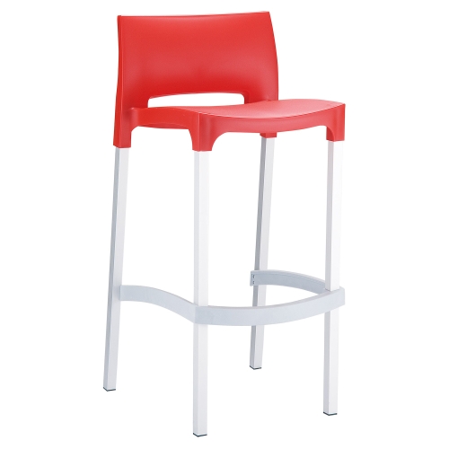 Siesta Gio Commercial Grade Indoor Outdoor Bar Stool, Red