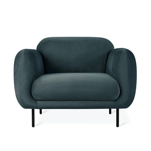 Nord Velvet Fabric Sofa Chair, Casella Slate