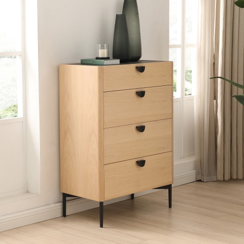 Fenwick Oak Drawer Tallboy with Ceramic Top