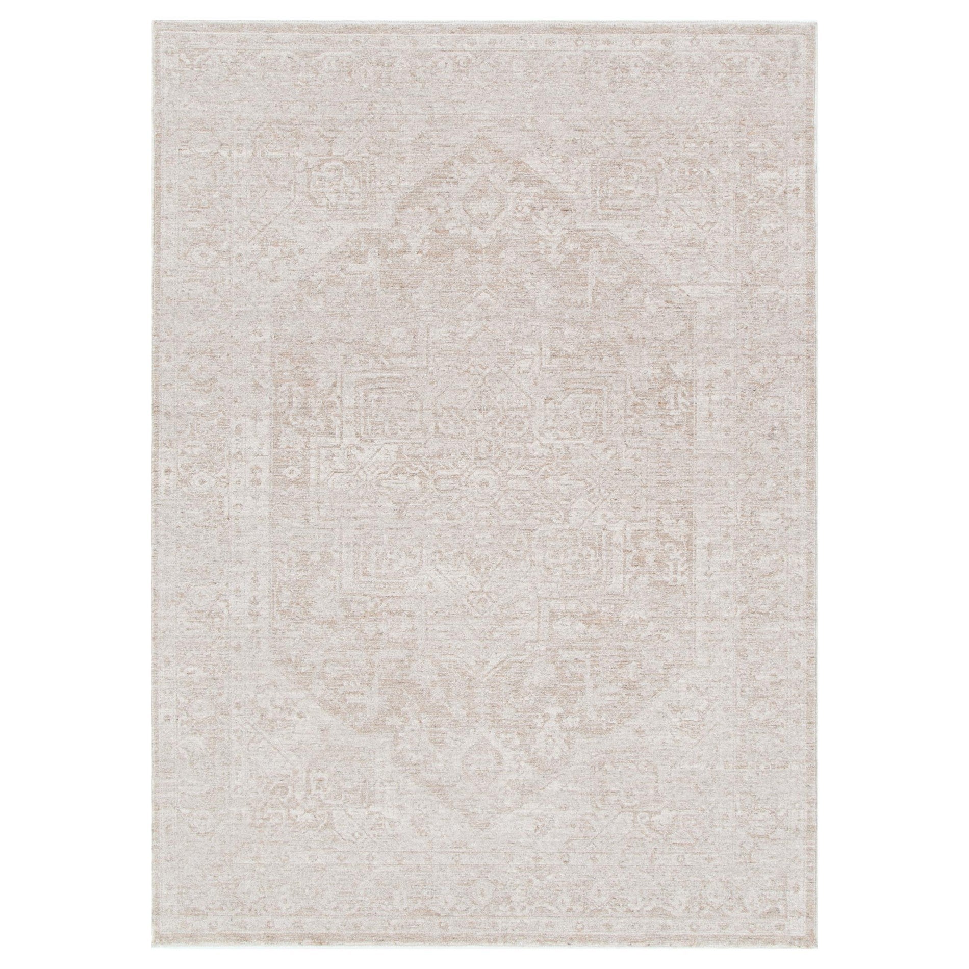Transitional Feces Heritage Medallion Transitional Oriental Rug, 330x240cm, Beige