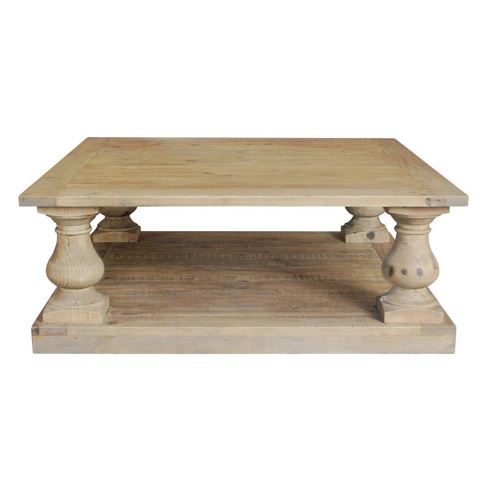 Balustrade Recycled Timber Square Coffee Table 120cm