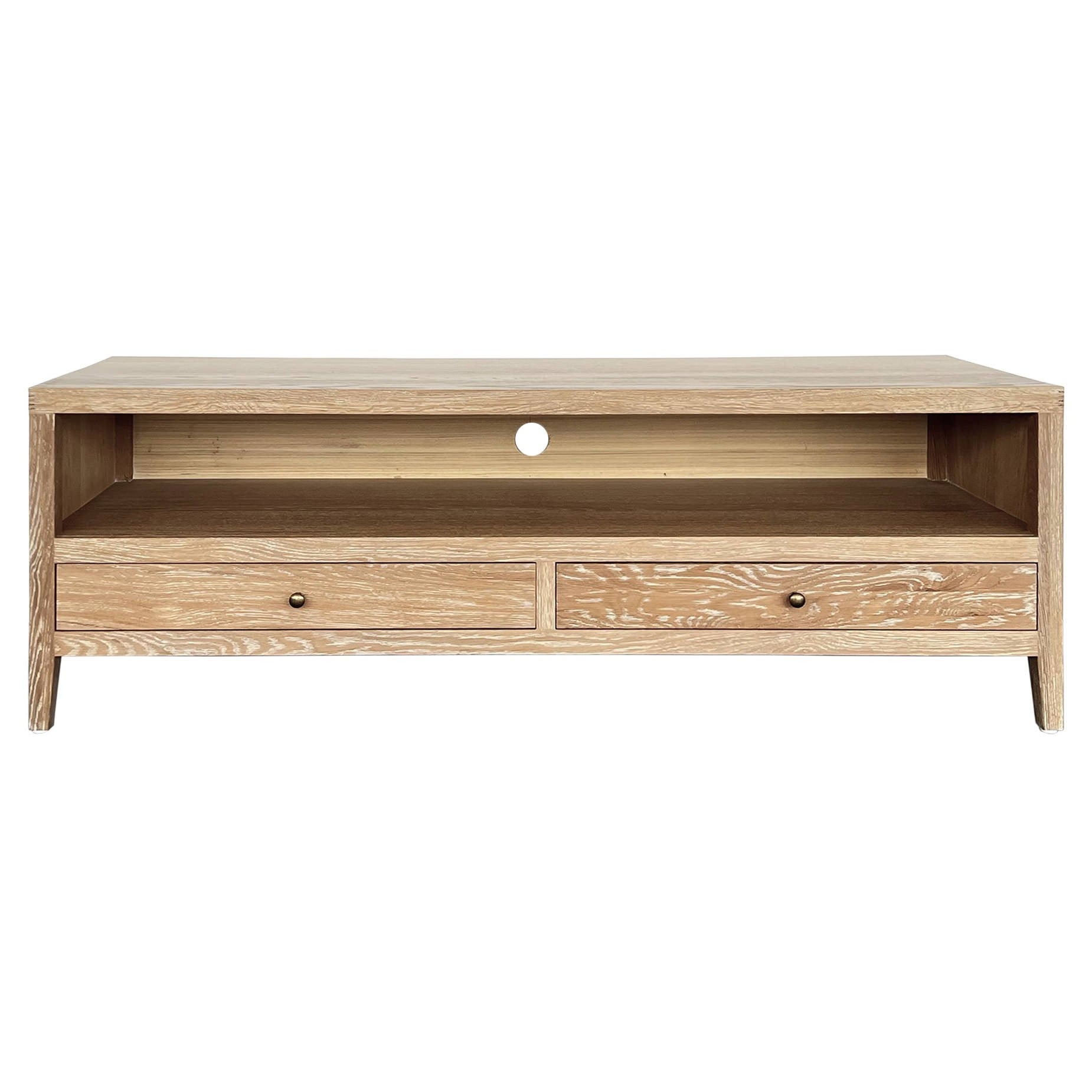 Lime washed oak tv shop stand