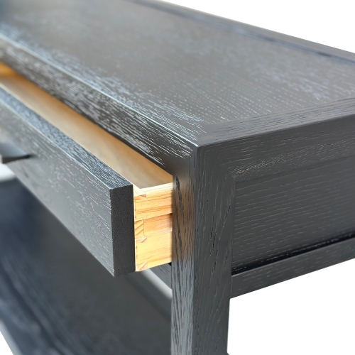 Mauvoisin Oak Timber Console Table, 150cm, Black Oak