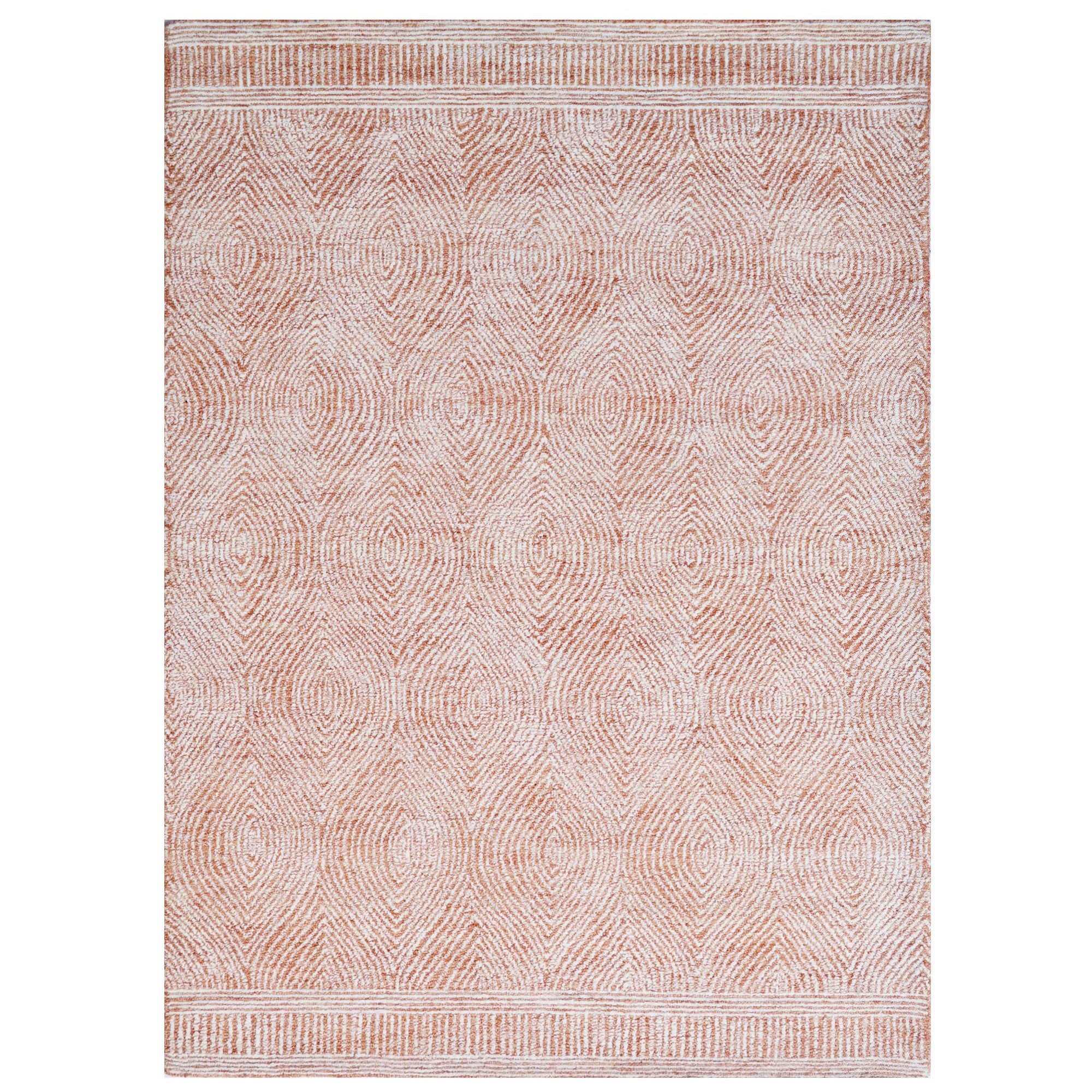 Maya No.6263 Hand Tufted Designer Wool Rug, 110x160cm, Rust