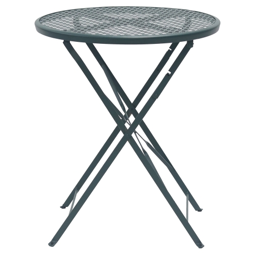 Marlowe Steel Foldable Round Outdoor Dining Table, 60cm, Teal
