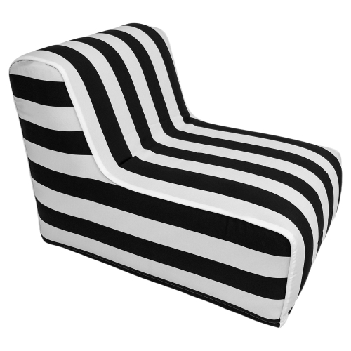 Santorini Inflatable Outdoor Lounge Chair, Black White Stripe