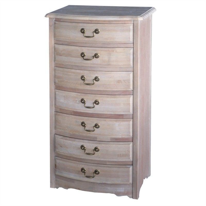 Cherilyn Solid Beech Wood Timber 7 Drawer Lingerie Tallboy