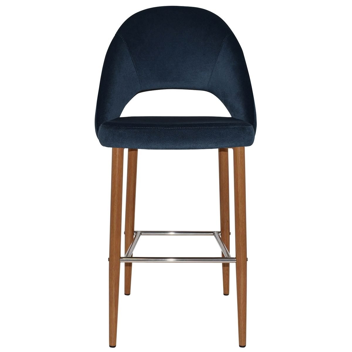 Navy stool with metal legs sale