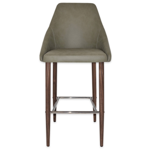 Stockholm Commercial Grade Pelle Fabric Bar Stool, Metal Leg
