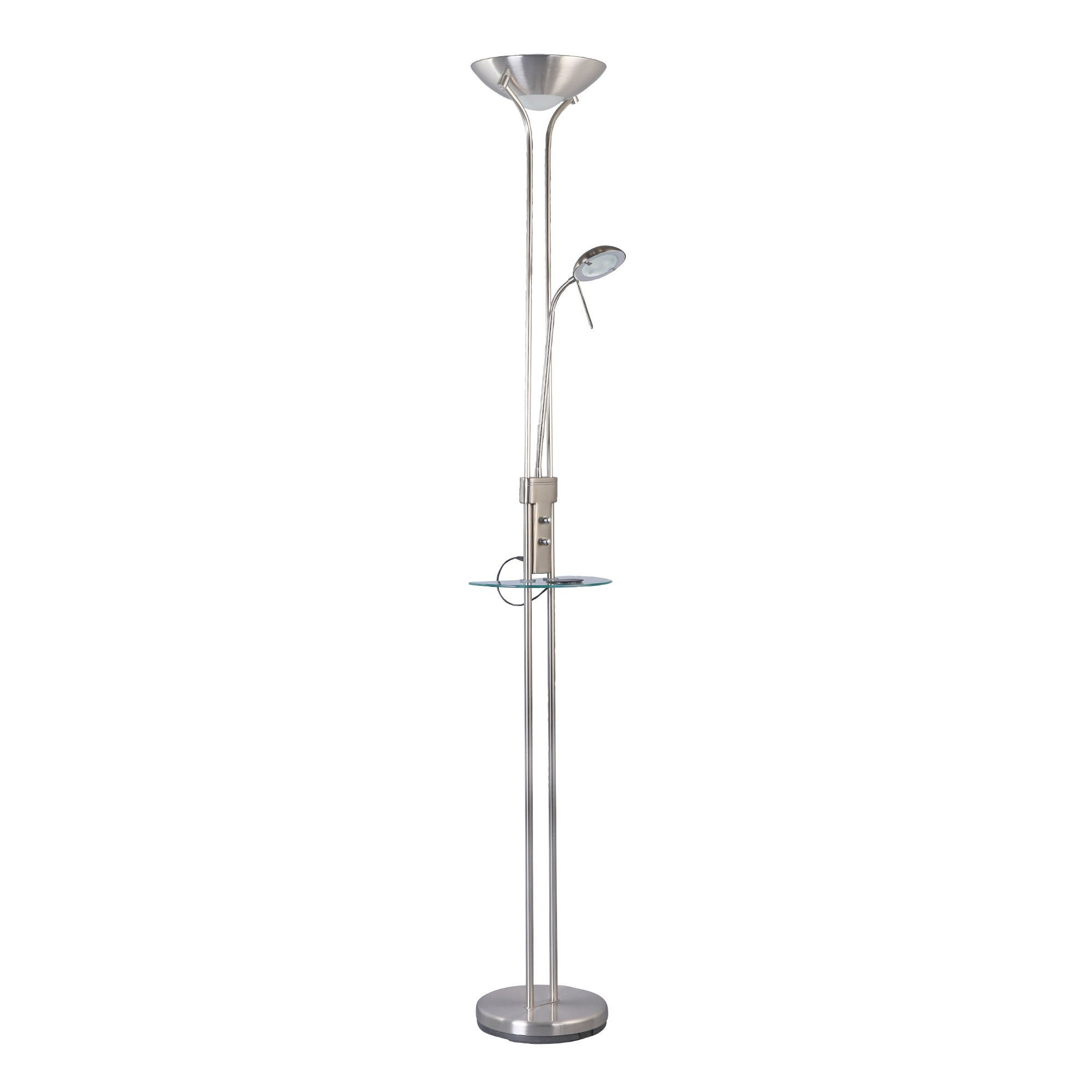 Led chrome store floor lamp