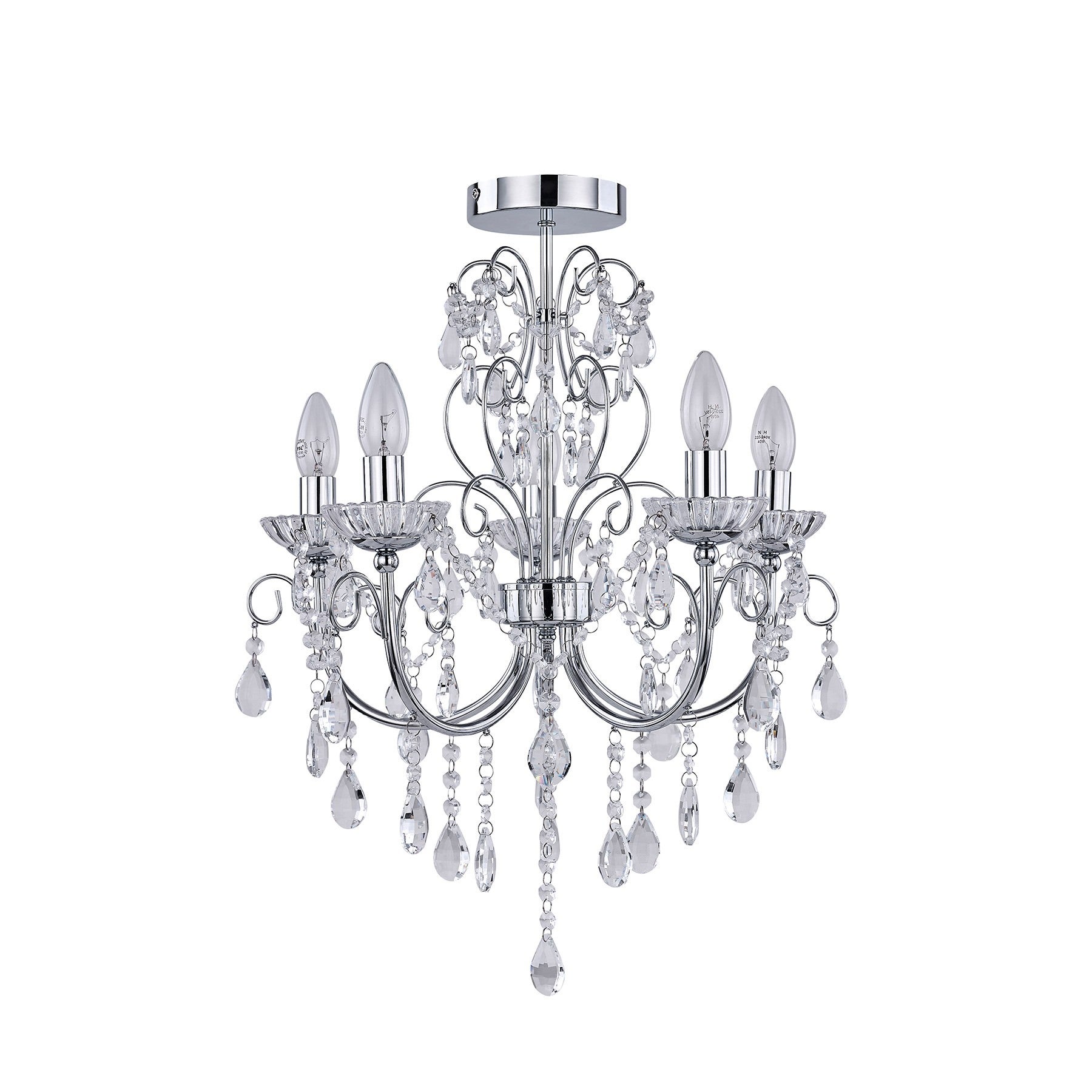 Metal and crystal clearance chandelier
