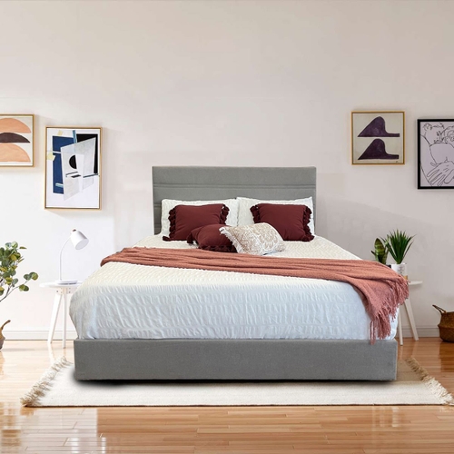 Lucentis Fabric Platform Bed, Double, Grey
