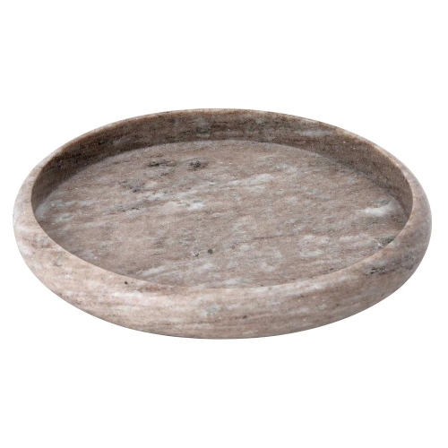 Santiago Marble Round Tray, Large, Brown