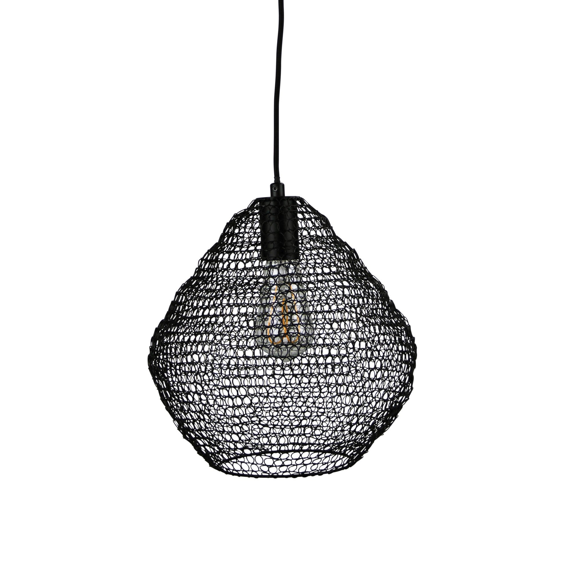 Metal basket outlet pendant light