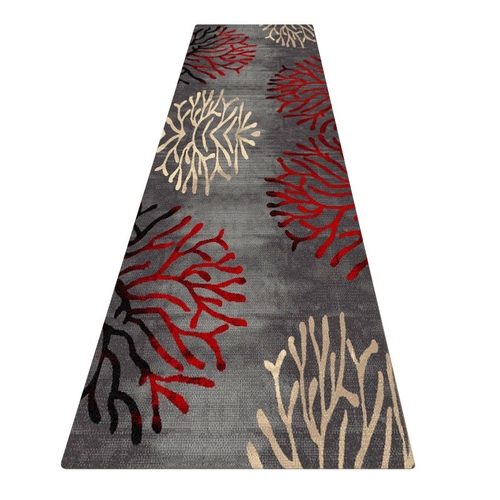 Legacy Coral Modern Runner Rug, 80x300cm, Grey