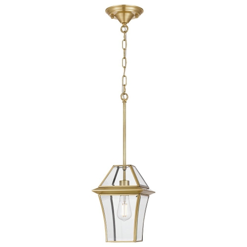 Rye IP44 Metal & Glass Indoor / Outdoor Pendant / Batten Fix Ceiling Light, Small, Brass