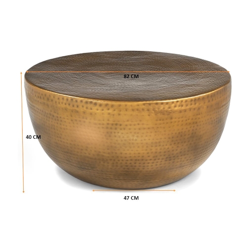 Mariselle Hand Forged Iron Round Coffee Table, 83cm