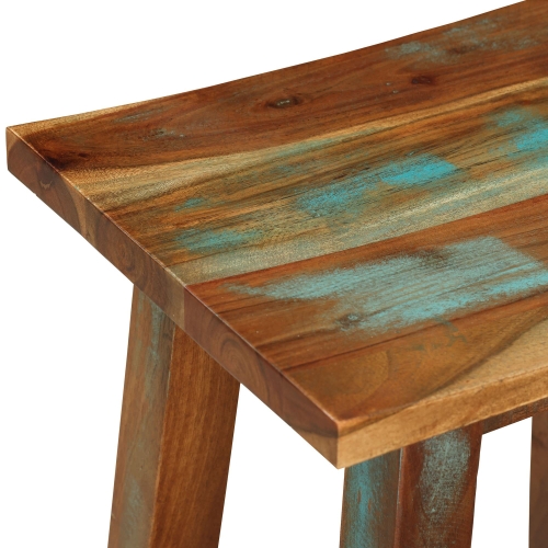 May Reclaimed Timber Saddle Counter Stool, Stained Natural