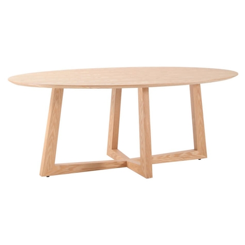Sloan Commercial Grade Timber Oval Dining Table, 200cm, Natural