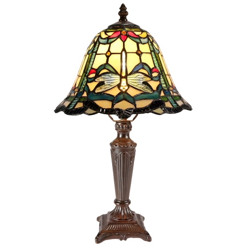 Aurora Tiffany Style Stained Glass Table Lamp, Small