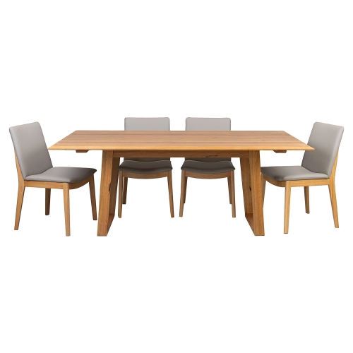 Celtira Marri Wood Piece Dining Table Set, with Pewter Darnel