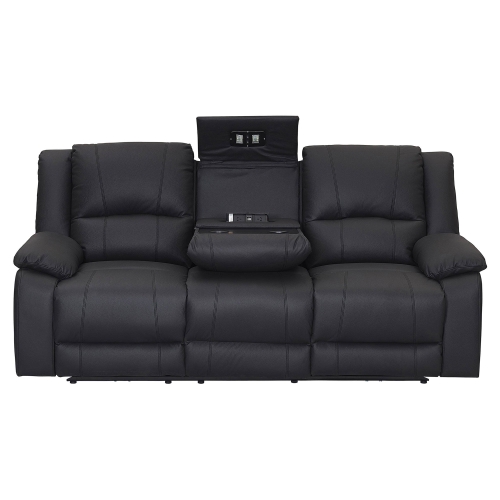 Oberon Rhino Fabric Electric Recliner Sofa, Seater, Onyx
