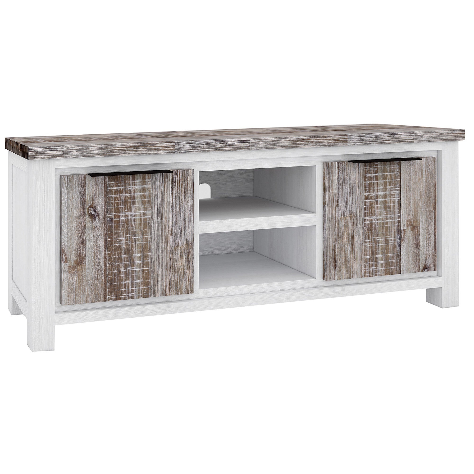 White wash online timber tv unit