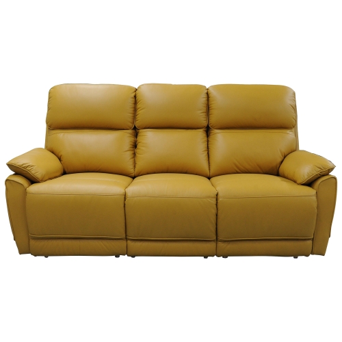 Orlen Leather Recliner Sofa, Seater, Mustard