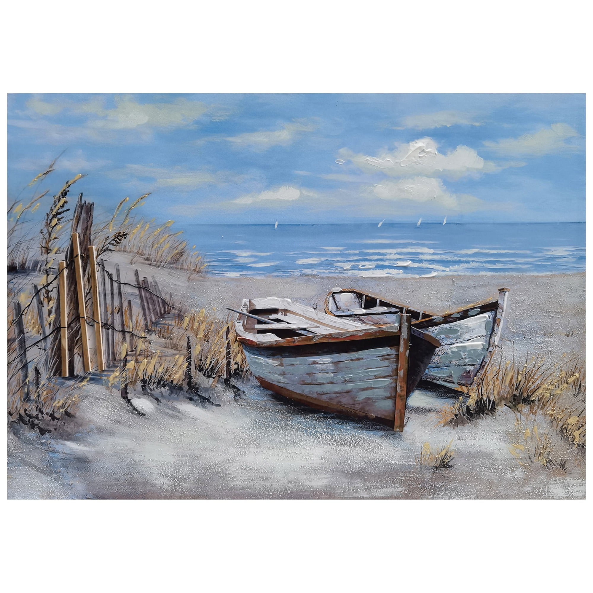 ON THE BEACH SIDE PAINTING BOAT NAUTICAL cheapest CHILL SUNDAY LOUNGE