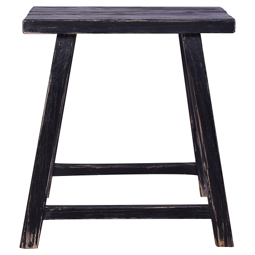 Sudbrook Elm Timber Dining Stool, Distressed Black