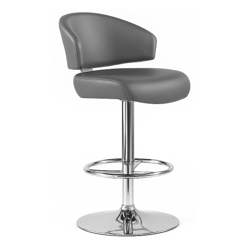 Smurf Faux Leather Heavy Duty Gas Lift Bar Stool, Grey