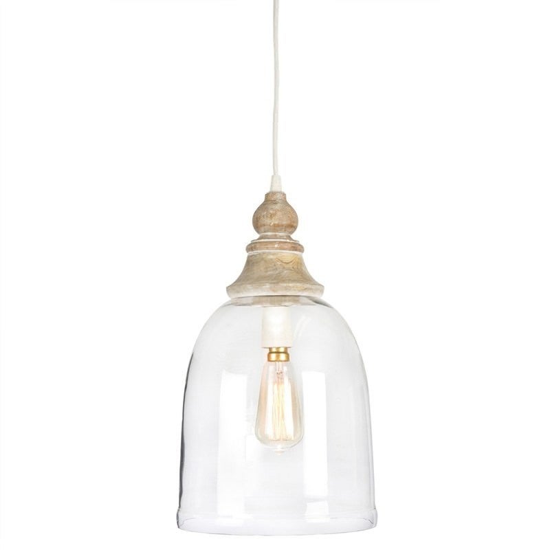 Clear glass deals bell pendant light