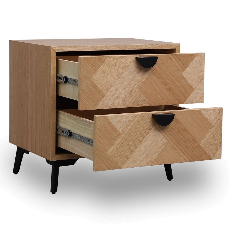 Nova White Oak Bedside Table