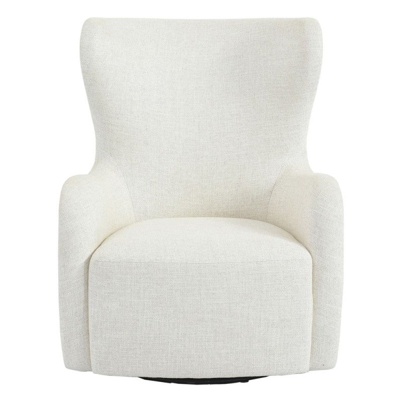 Aaron Linen Fabric Swivel Wing Back Armchair, Oatmeal
