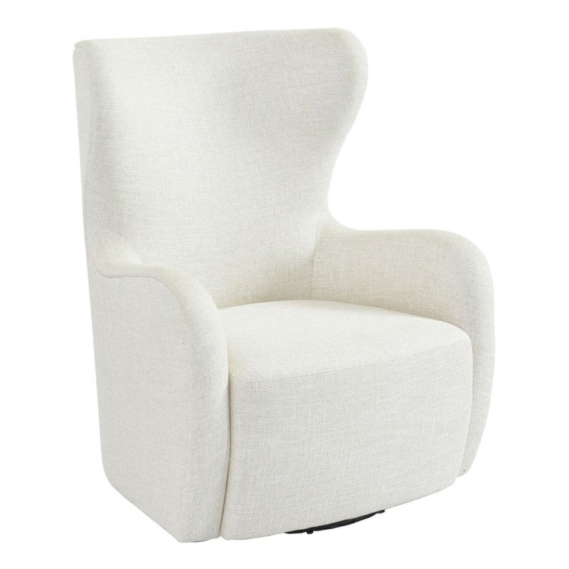 Aaron Linen Fabric Swivel Wing Back Armchair, Oatmeal