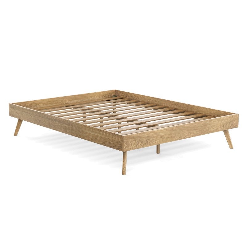 Stella Wooden Bed Base, Queen, Oak