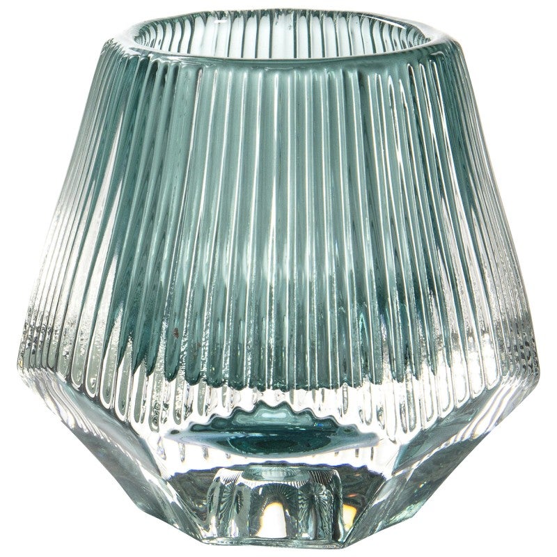 Saiya Fluted Glass Tealight Holder, Set of 3
