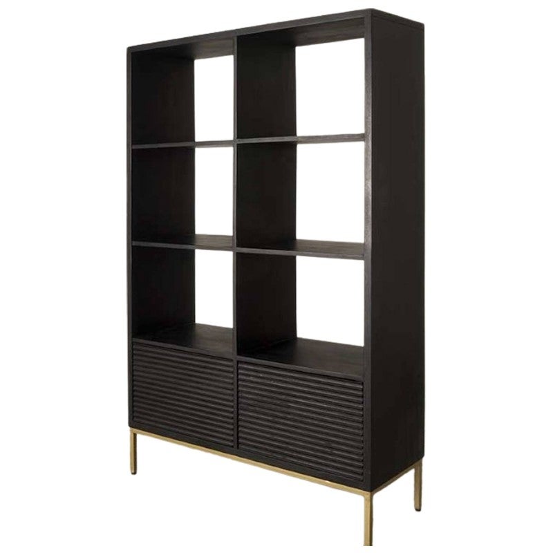 Rilla Mango Wood & Iron Display Shelf / Room Divider
